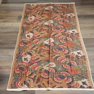 Handwoven Batik Textile Fabric Vintage - Multicolor Ethnic Pattern 82" X 40"